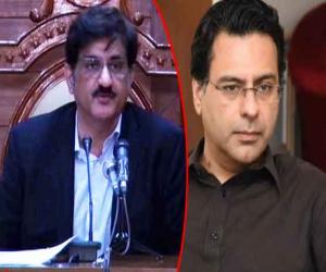 وزیراعلیٰ سندھ مراد علی شاہ سے وفاقی وزیر آبی ذخائر  مونس الہی کی ملاقات۔
