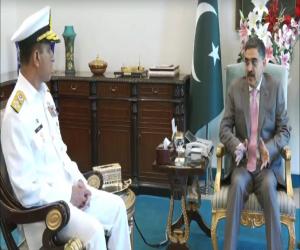 عہدے سے سبکدوش ہونے والے پاک بحریہ کے سربراہ ایڈمرل محمد امجد خان نیازی کی وزیراعظم سے الوداعی ملاقات،