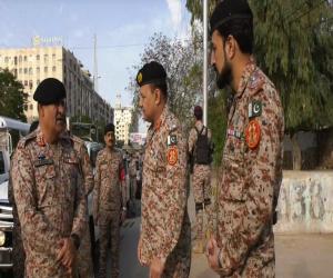 ڈی جی رینجرز سندھ میجر جنرل اظہر وقاص  نے کراچی کے مختلف علاقوں کا دورہ کر کے سیکیورٹی صورتحال کا جائزہ لیا۔
