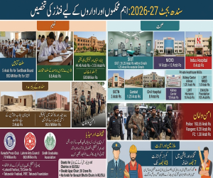  سندھ بجٹ 2026-27 کے چند اہم نکات